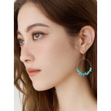ブルー | STONE HOOP ピアス | EVRIS