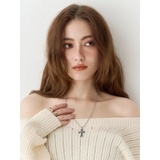 シルバー | MARBLE CROSS MOTIF ネックレス | EVRIS