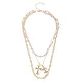 ゴールド | CROSS PEARL CHAIN 3連 ネックレス | EVRIS