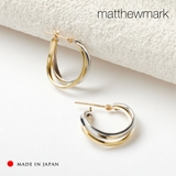 ダブルフープピアス 【 K18 ポストで金属アレルギーに優しい 】 | Matthewmark | 詳細画像1