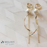 イヤリング フープ 大ぶり コットンパール おしゃれ 華奢 痛くない 春 夏 | Melody　Accessory | 詳細画像9 