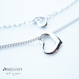 シルバー色 | 日本製 ダブル ハート | Melody　Accessory