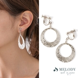 サークル色-シルバー色 | イヤリング K18GP ダイヤカット | Melody Accessory