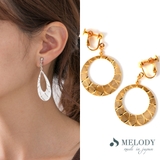 サークル-ゴールド色 | イヤリング K18GP ダイヤカット | Melody Accessory