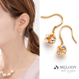 ゴールド色 | フックピアス ラインストーン ボール | Melody　Accessory