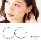 シルバー色 | ピアス K18GP サンドブラスト | Melody　Accessory