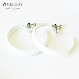 ホワイト色 | イヤリング K18GP 大ぶり | Melody　Accessory