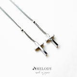 シルバー色 | チェーンピアス アメリカンピアス ピアス | Melody　Accessory