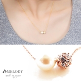 ピンクゴールド 艶パール | ネックレス 日本製 K18GP | Melody　Accessory