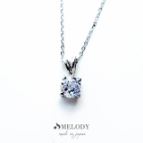 シルバー色 | ネックレス キュービックジルコニア 1粒 | Melody　Accessory