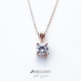 ピンクゴールド色 | ネックレス キュービックジルコニア 1粒 | Melody　Accessory