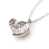 シルバー色 | ひねり ハートパヴェ ネックレス | Melody　Accessory