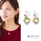 ハート-ゴールド色-ノンホール | イヤリング ピアス 日本製 | Melody　Accessory