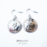 シルバー色ピアス | ノンホールピアス コイン 大ぶり | Melody　Accessory
