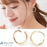 サークル-ゴールド色 | ピアス ラウンド スタッド | Melody Accessory