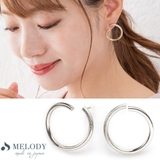 サークル-シルバー色 | ピアス ラウンド スタッド | Melody Accessory