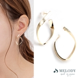 スクエア-ゴールド色 | ピアス ラウンド スタッド | Melody Accessory