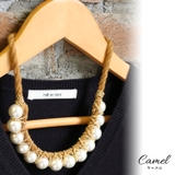 キャメル | パールネックレス アクセサリー レディース | mili an deni