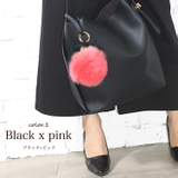 ブラック×ピンク | ファーチャーム フォックスファー アクセサリー | mili an deni
