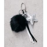 ブラック | フェイクレザースターファーチャーム ロープ スマホ | mili an deni