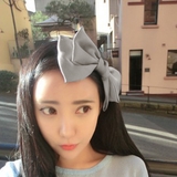 ライトグレー | ヘアアクセサリー リボン バレッタ | Miniministore