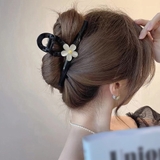ブラック | 花 ヘアクリップ 大きめ バンスクリップ | Miniministore