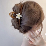 ブラウン | 花 ヘアクリップ 大きめ バンスクリップ | Miniministore