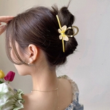 イエロー | バンスクリップ 大きめ 蝶々ヘアクリップ | Miniministore
