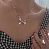 シルバー | リボンネックレス ペンダント レディース | Miniministore