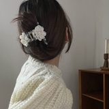 ホワイト*大花柄 | 樹脂ヘアクリップ大人っぽいまとめ髪お洒落 | Miniministore
