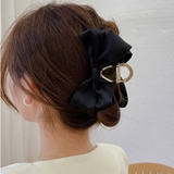 ブラック | ビッグリボン ヘアクリップ レディース春 | Miniministore