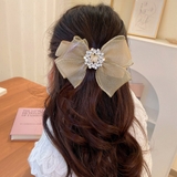 シャンパン色 | ビッグリボン ヘアクリップ レディース | Miniministore