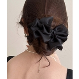 ブラック | 韓国風バンスクリップ リボンヘアクリップ | Miniministore