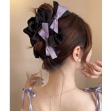 ブラック*パープル | レディース ビッグリボンヘアアクセサリー フェミニン | SUNSHINE CLOSET