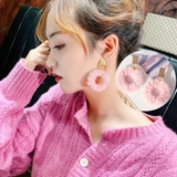 ピンク | リングピアス レディース ファー付き | Miniministore