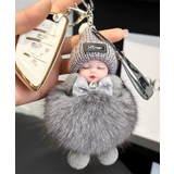 グレー | バッグチャーム可愛い赤ちゃんキーホルダー | Miniministore