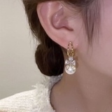 ゴールド | ピアス 韓国 揺れる パールリボンピアス | SUNSHINE CLOSET