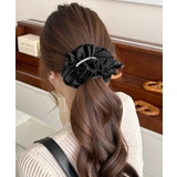 ブラック | パールバナナクリップサテン風ヘアクリップ | Miniministore