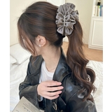 グレー | パールバナナクリップサテン風ヘアクリップ | Miniministore