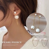 チェーンピアス2wayレディース フェイクパール ロングピアス | Miniministore | 詳細画像1 