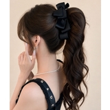 ブラック | バナナクリップ ビッグリボンヘアクリップ | Miniministore