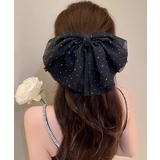 ブラック | ビッグリボン バレッタ ヘアクリップ上品 | SUNSHINE CLOSET