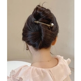 ゴールド | お洒落 上品 パール調バレッタ | Miniministore