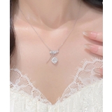 シルバー | リボンネックレス レディース結婚式韓国風 | Miniministore