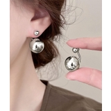 シルバー | メタルボールピアス きれいめ 一粒ピアス | Miniministore
