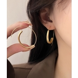 ゴールド | 大ぶり マット フープピアス  韓国風 | Miniministore