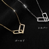韓国風 ネックレス ダブルスクエアシンプル | Miniministore | 詳細画像2