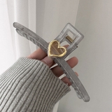 グレー | 韓国ヘアクリップ ハート バンスクリップ | Miniministore