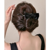 ブラック | バナナクリップ リボン ヘアクリップ 黒 | Miniministore