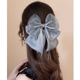 ブルーグレー | ヘアクリップ 大きめ レディース リボン | Miniministore